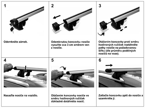 Compass 02306 Příčný nosník zamykací hliníkový 135cm ALU-PRO