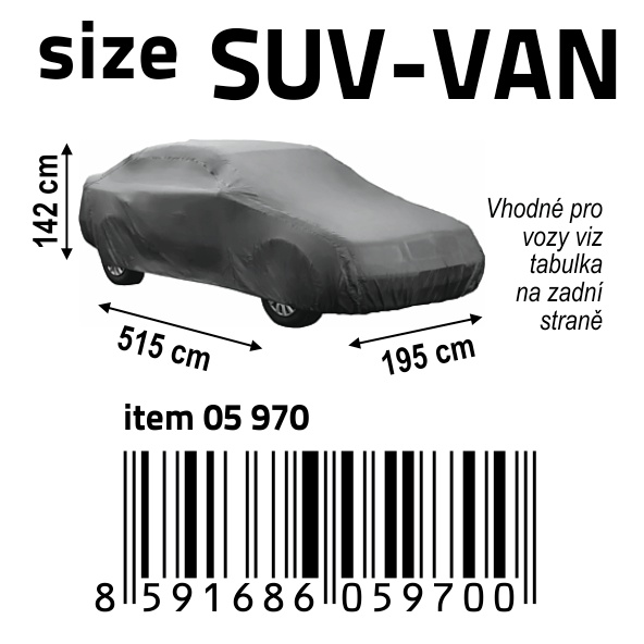 Compass 05970 Ochranná plachta FULL SUV-VAN 515x195x142cm NYLON