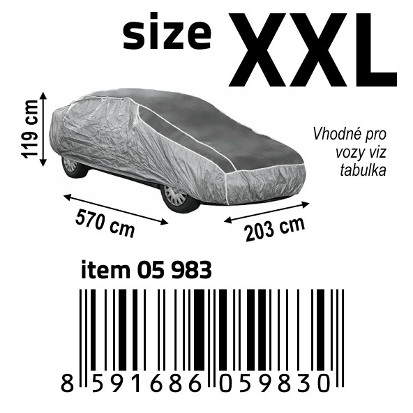 Compass 05983 Ochranná plachta proti kroupám XXL 570×203×119cm