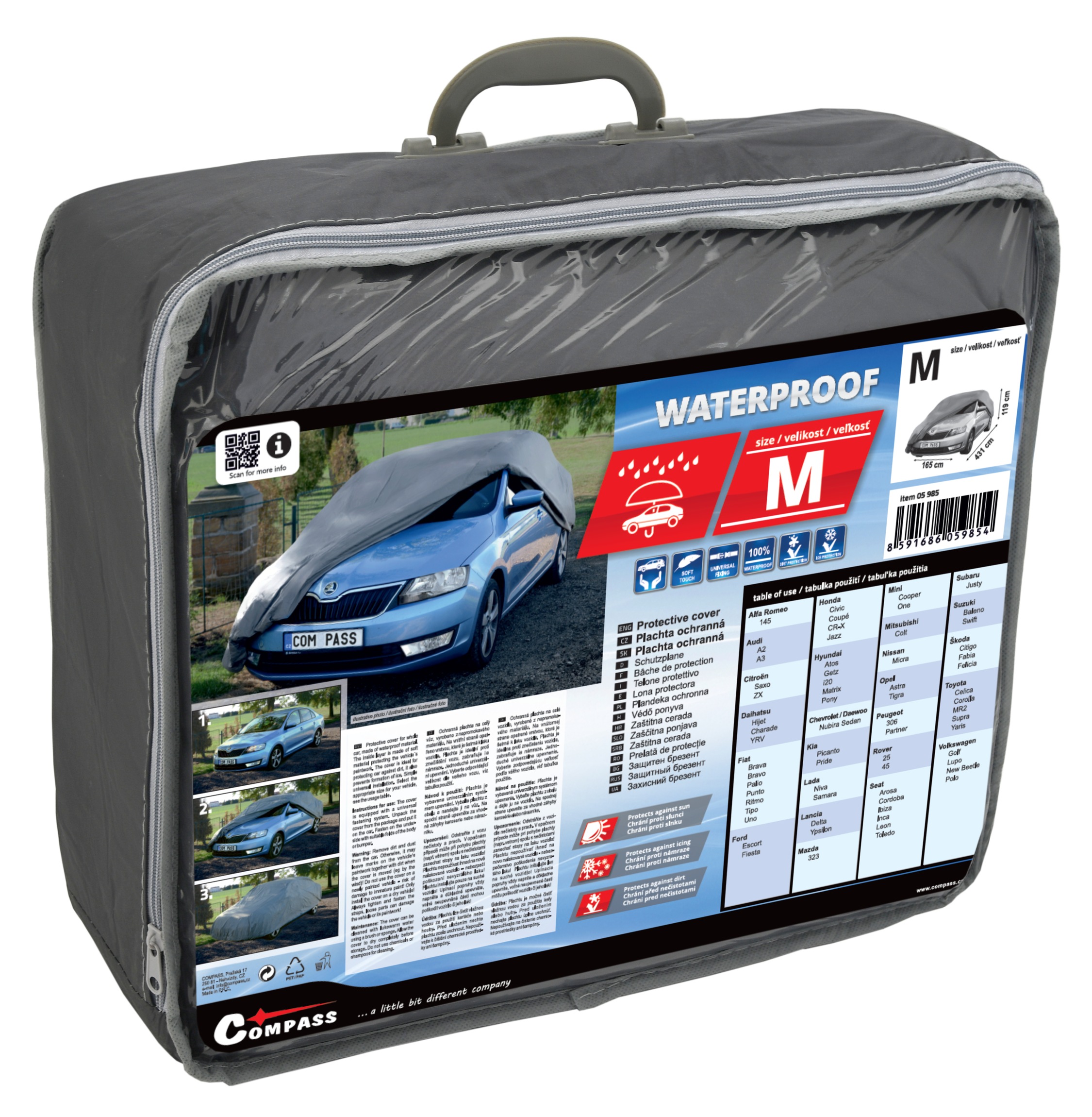 Compass 05985 Ochranná plachta FULL M 431x165x119cm 100% WATERPROOF
