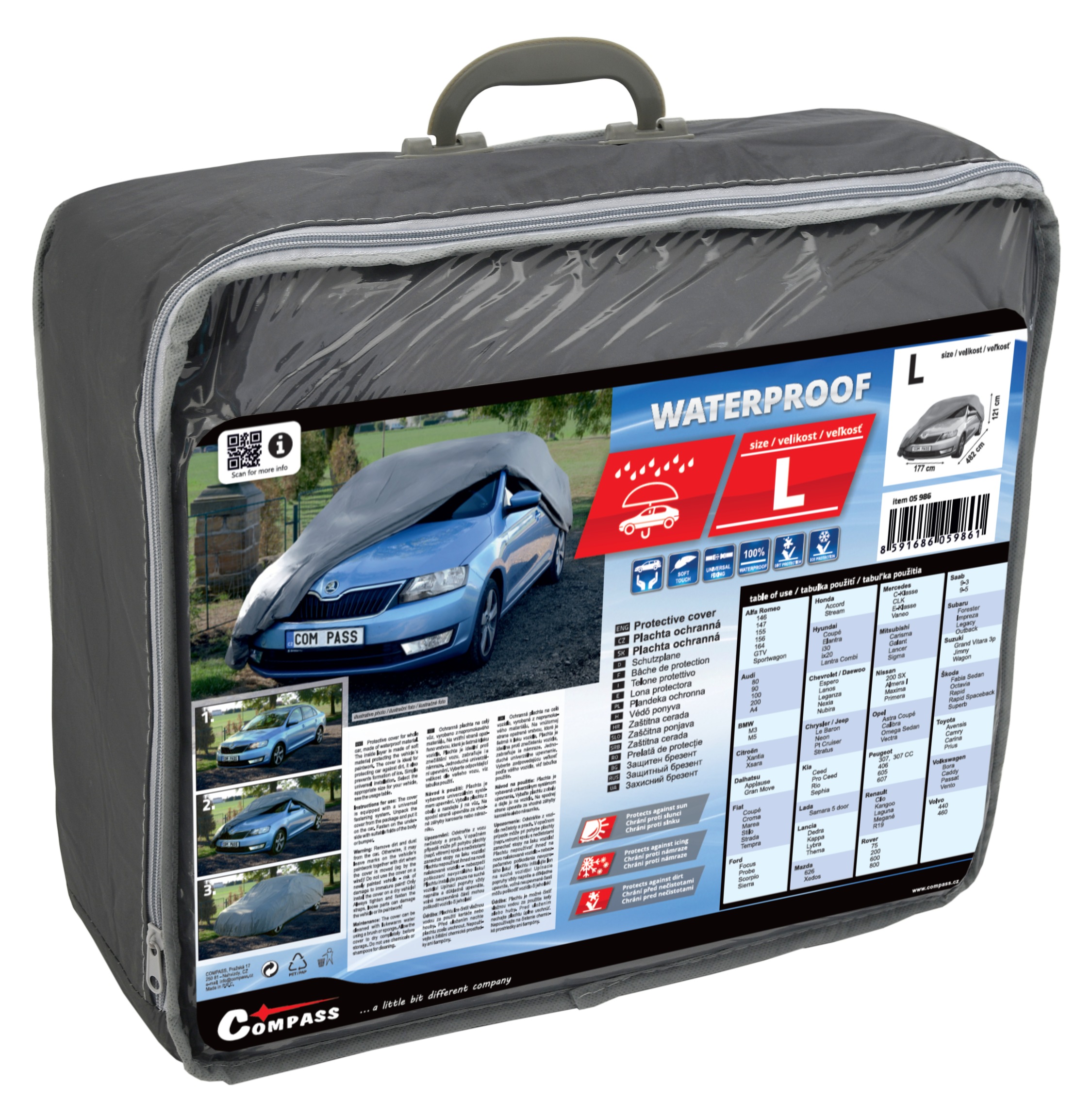 Compass 05986 Ochranná plachta FULL L 482x177x121cm 100% WATERPROOF