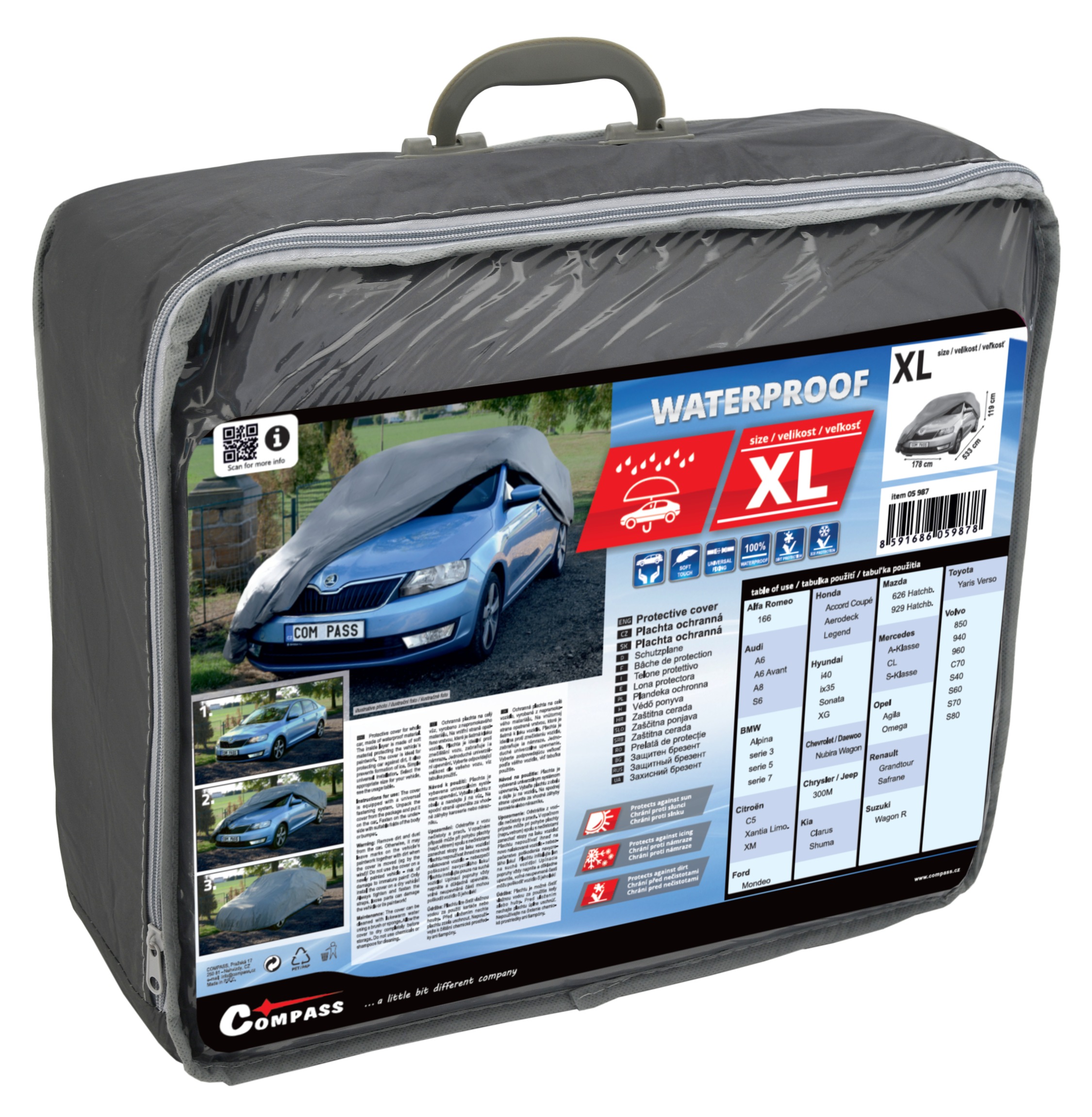 Compass 05987 Ochranná plachta FULL  XL 533x178x119cm 100% WATERPROOF