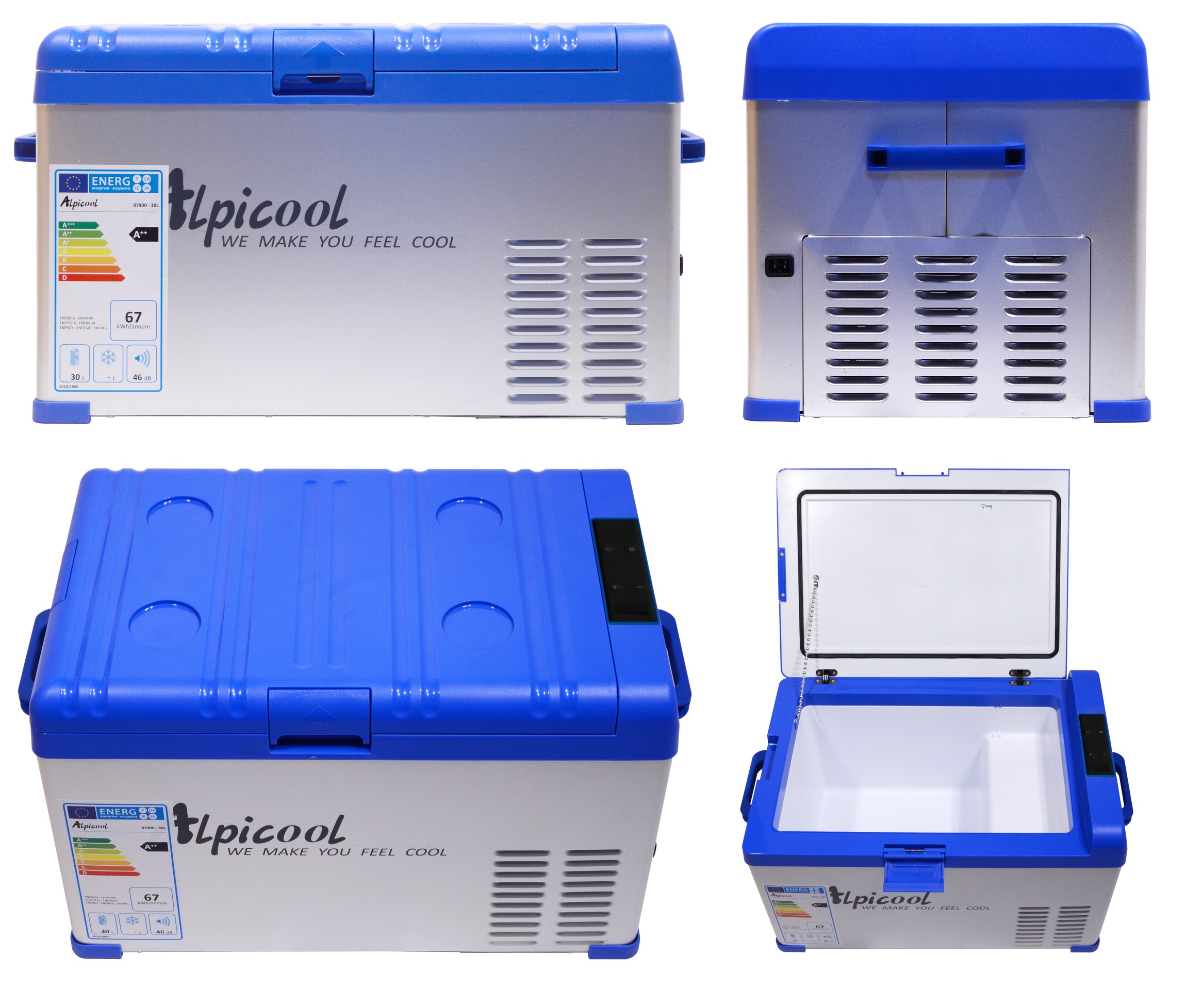 Compass 07090 Chladící box kompresor 30l 230/24/12V -20°C BLUE