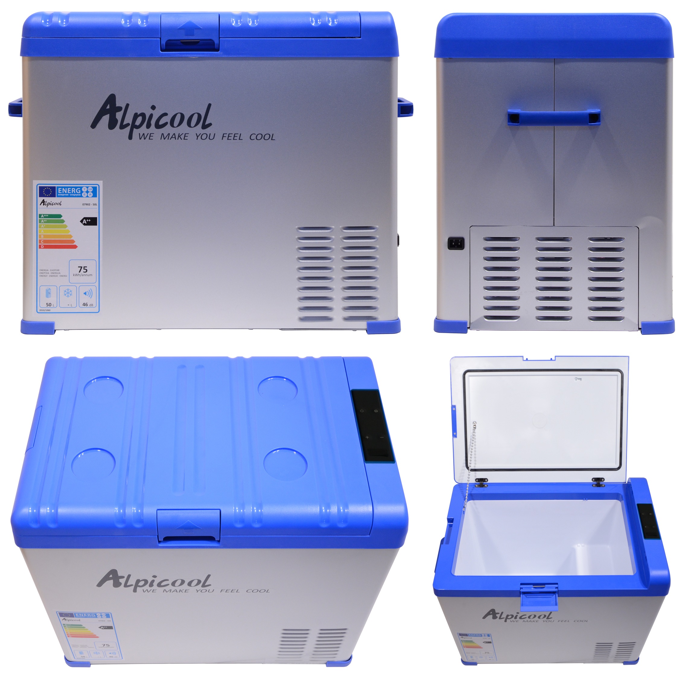 Compass 07092 Chladící box kompresor 50l 230/24/12V -20°C BLUE