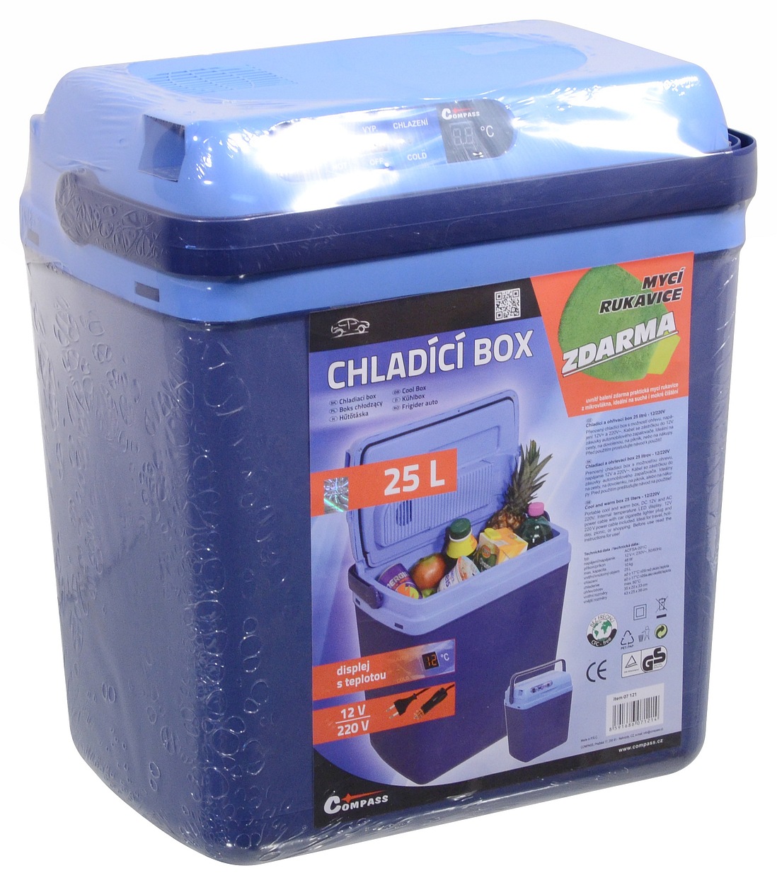 Compass 07121 Chladící box 25litrů BLUE 230/12V displej s teplotou
