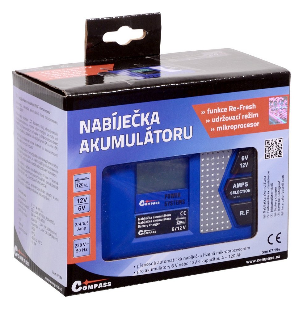 Compass 07154 Nabíječka PROFI microprocesor 6/12V PB/GEL/AGM