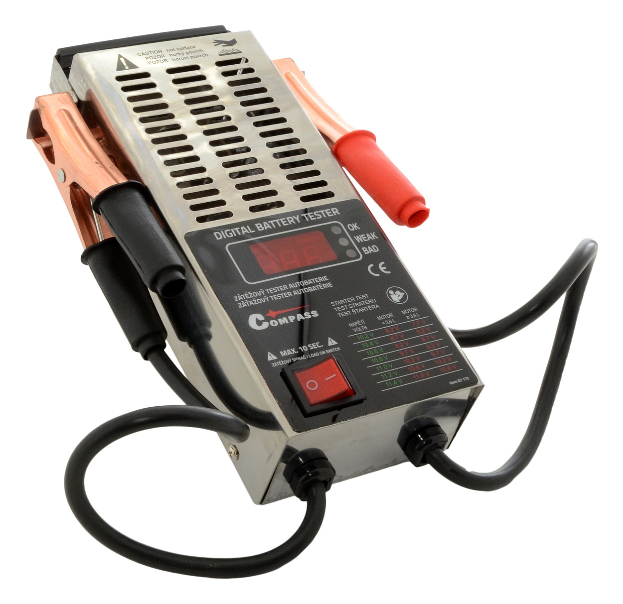 Compass 07172 Tester autobaterie zátěžový LED, 100A