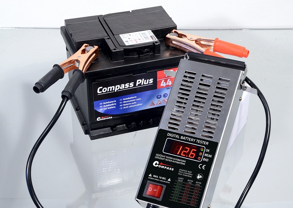 Compass 07172 Tester autobaterie zátěžový LED, 100A