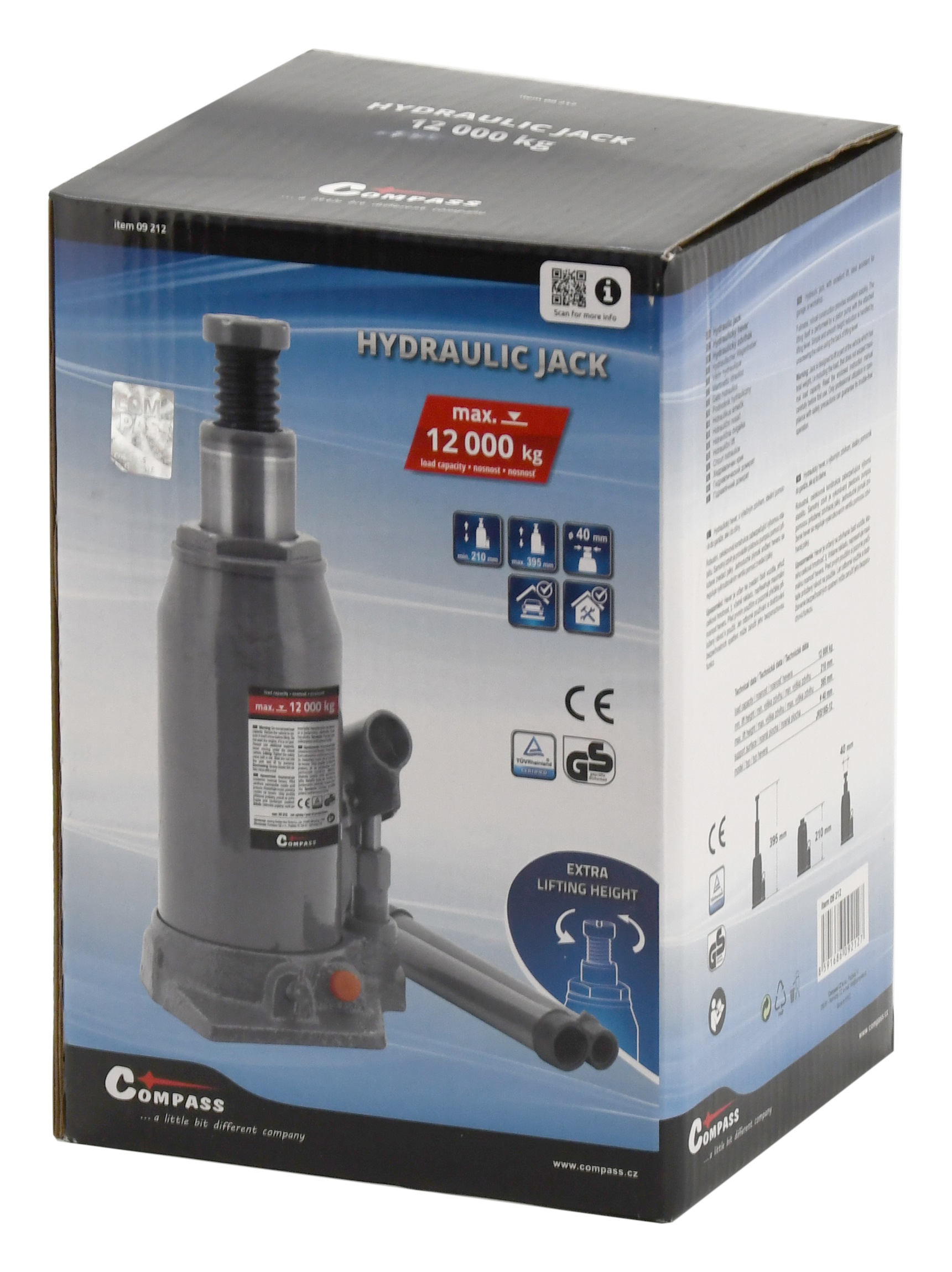 COMPASS 09212 Hever hydraulický 12 t  TÜV, GS, CE