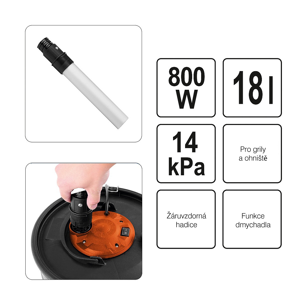 TOYA TO-72928 Vysavač popela elektrický 18L 800W