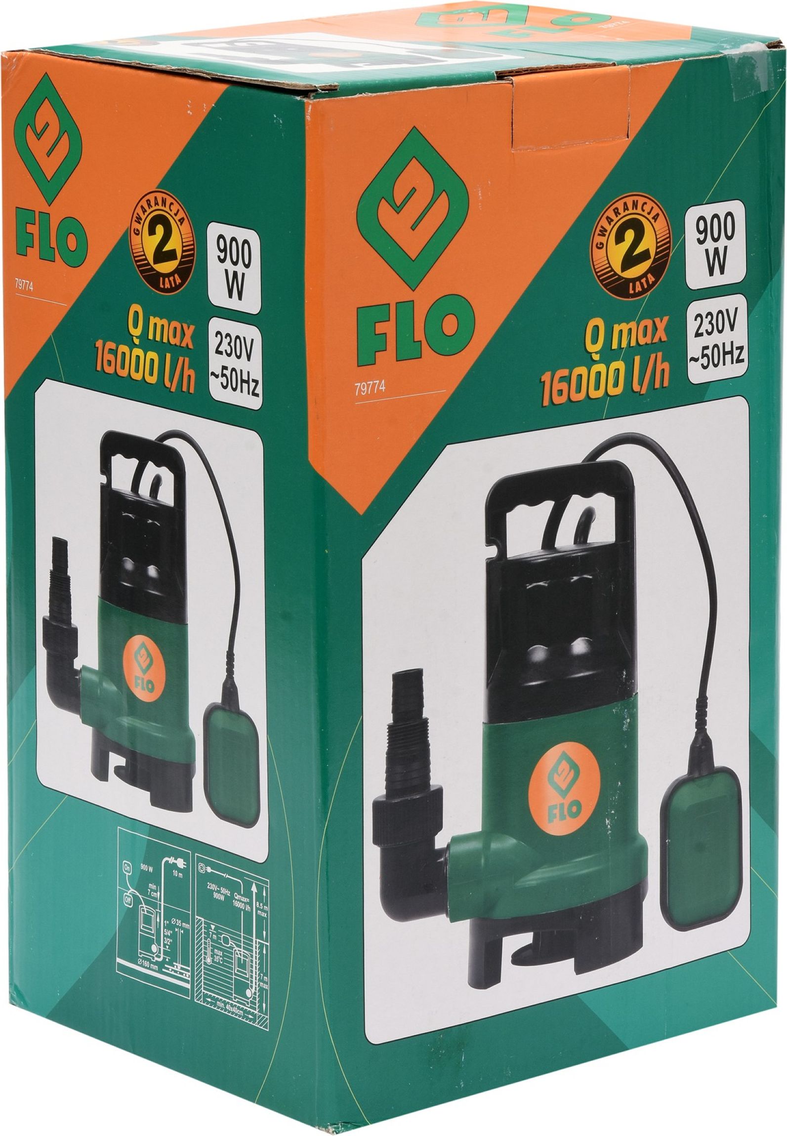 TOYA FLO TO-79774 Čerpadlo ponorné 900 W 16000 l/h 10m