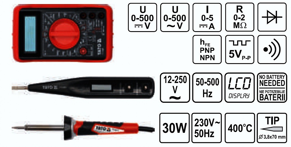 YAYTO YT-39009 Sada elektro nářadí 68 ks kufřík