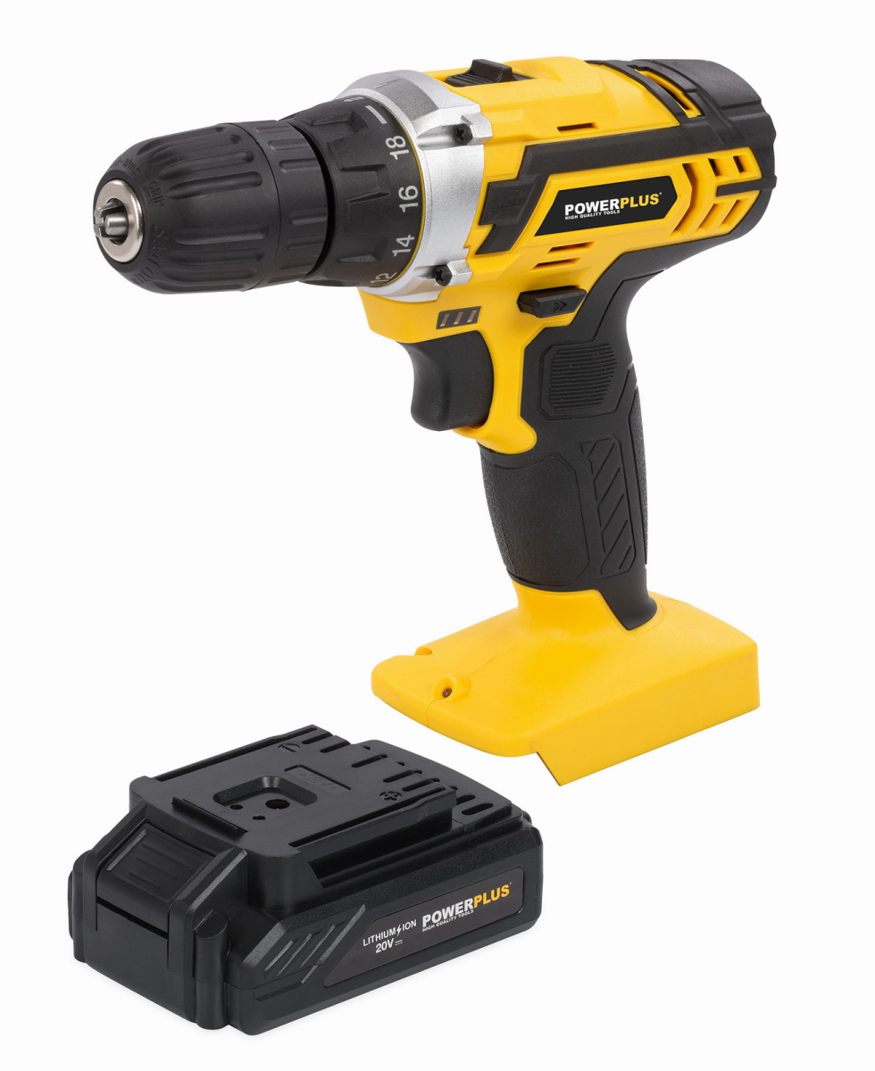 PowerPlus POWX00501 Aku šroubovák / vrtačka 20V LI, 3x 1,3Ah