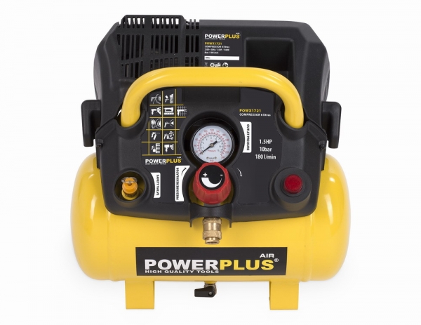 PowerPlus POWX1721 bezolejový kompresor 1100W, 6L, 8bar