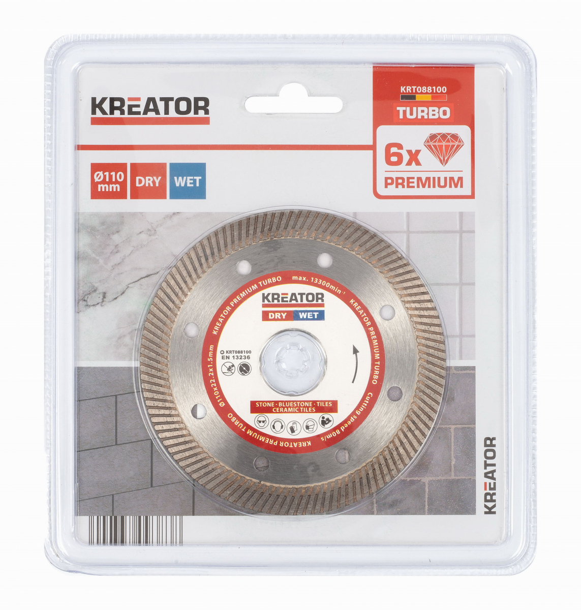 KREATOR KRT088100 Diamantový kotouč celoobvodový 110mm PREMIUM TURBO