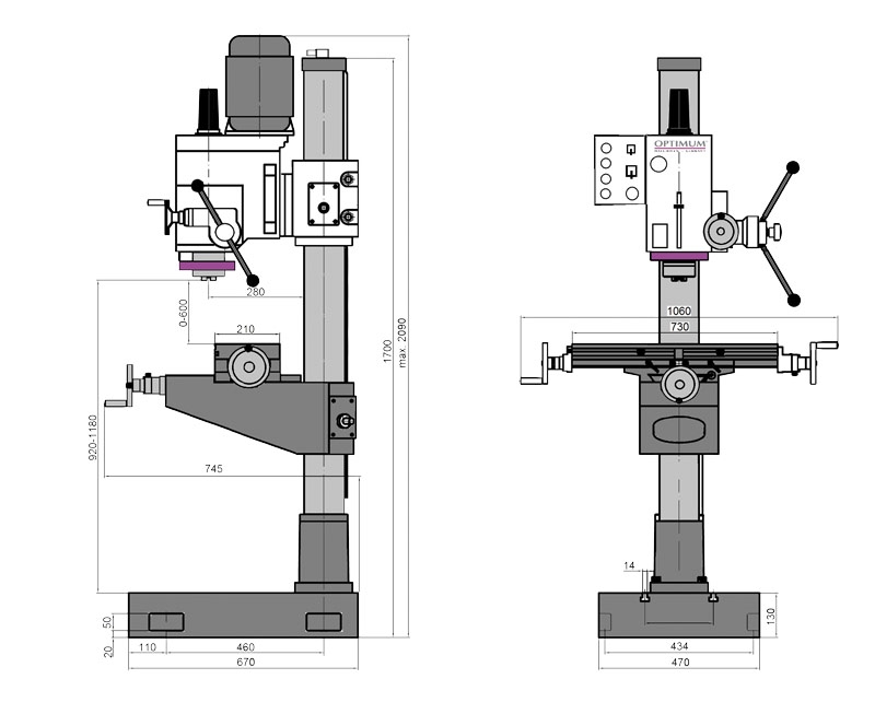 Optimum OPTIdrill DH 40 CT Sloupová převodová vrtačka - 3034349
