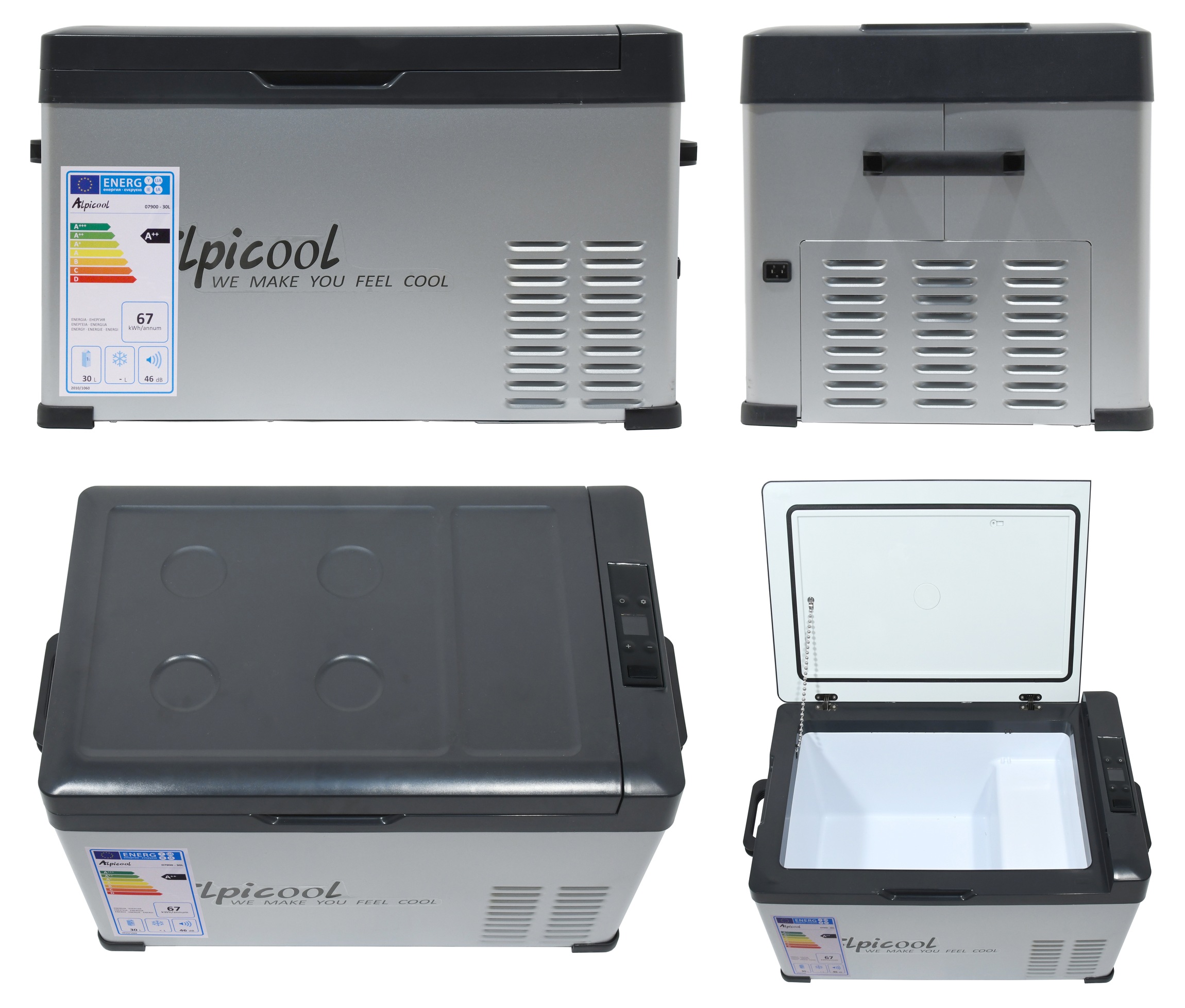 Compass 07094 Chladící box kompresor 30l 230/24/12V -20°C GREY, Alpicool