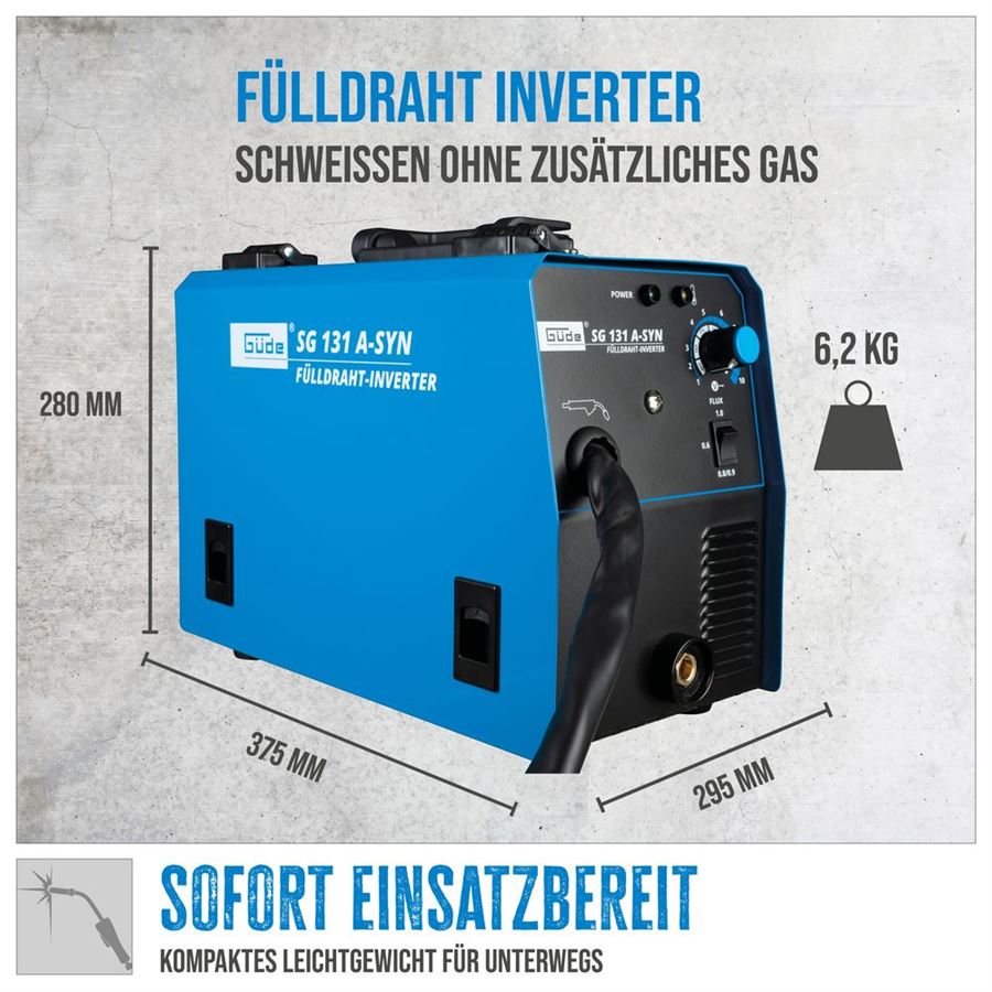 GÜDE SG 131 A-SYN SVÁŘEČKA S PLNĚNOU DRÁTOVOU ELEKTRODOU (FLUX) - 20079
