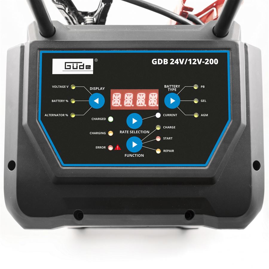 Güde GDB 200 automatická nabíječka baterií s pomocným startem 12/24V - 85128