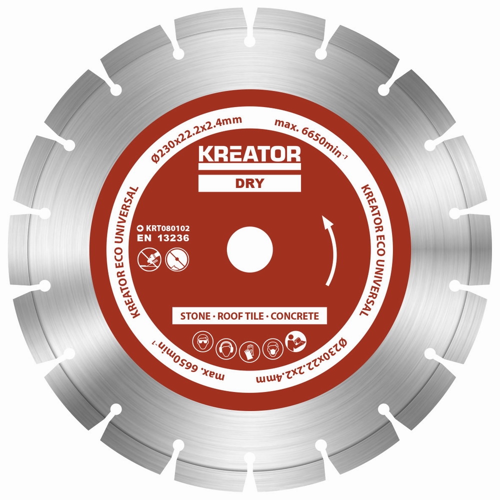 KREATOR KRT080102 Diamantový kotouč segmentový 230mm UNIVERZAL - 3ks (sada)