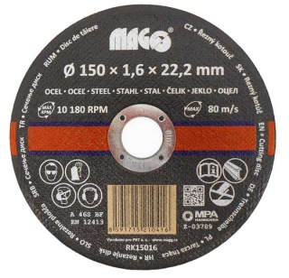 Magg řezný kotouč na kov 150x1,6x22,2mm (RK15016)