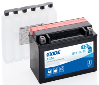 EXIDE YTX15L-BS 12V 13Ah 210A Maintenance Free motobaterie
