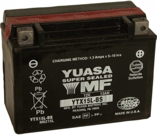 YUASA YTX15L-BS 12V 13Ah 230A motobaterie - originální