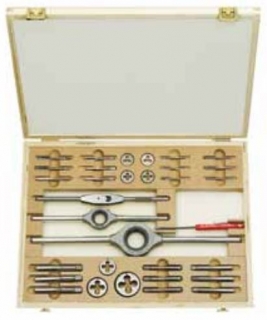 Bučovice Tools Závitníky a závitová očka M3 - M12, sada 32 dílů v kazetě