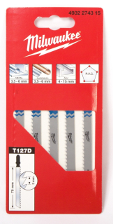 Milwaukee T127D plátky pro přímořaré pily (5ks) kov, plast, alu - 4932274315