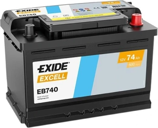 EXIDE Excell 12V 74Ah 680A, EB740 autobaterie