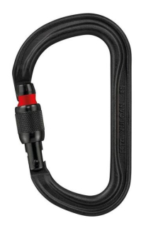 PETZL VULCAN SCREW LOCK ocelová karabina šroubovací zámek ČERNÁ