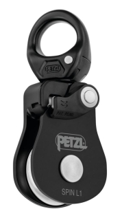 PETZL SPIN L1 kladka s otočným závěsem (swivelem) ČERNÁ