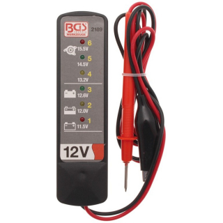 BGS 2189 Tester autobaterie 12 V a alternátoru - nabíjení, LED indikátor