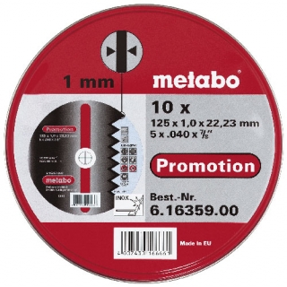 METABO 616359000 sada 10ks kotoučů Promotion 125x1,0 mm na nerez