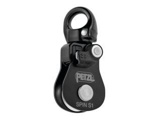 PETZL SPIN S1 jednostranná kladka s otočným závěsem (swivelem) ČERNÁ