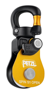 PETZL SPIN S1 OPEN jednostranná kladka s otočným závěsem (swivelem)
