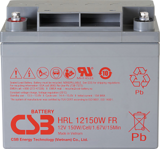 CSB HRL12150W FR (12V 37,5Ah) záložní akumulátor