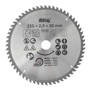 Magg Pilový kotouč 255x2,9x30mm/ 60 zubů - střídavě šikmé - 9325560