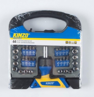 KINZO 54207 set bitů a hlavic v kufříku 44ks
