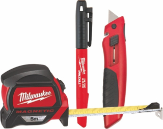MILWAUKEE 3-dílná pracovní sada (nůž, značkovač, metr) - 4932459375