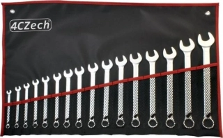 4Czech 4CZ-277R-516 Očkoploché klíče ráčnové 8-24 mm, s přepínáním, vyhnuté, sada 16 ks