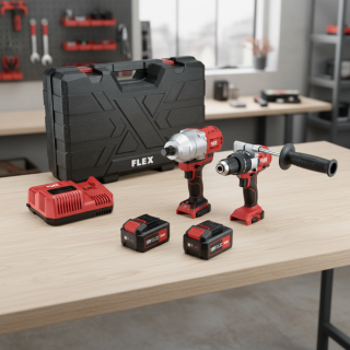 FLEX PD 2G 18.0-EC FS55 aku vrtačka s příklepem + IW 3/4" 18.0-EC aku rázový utahovák + 3x 5,0Ah - 531022