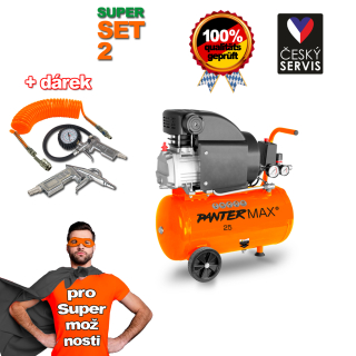 PANTERMAX®AirFlow® 25 SET2 olejový kompresor + sada příslušenství 3-ti dílná