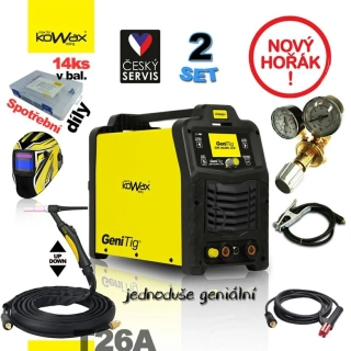 KOWAX® GeniTig® 220AC/DC LCD, Svařovací invertor, set 02 + SAMOSTMÍVACÍ KUKLA + VENTIL