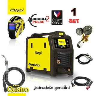KOWAX® GeniMig®240DP LCD Svařovací invertor MIG/MAG/LiftTIG/MMA SET 1Q + SAMOSTMÍVACÍ KUKLA PANTER + VENTIL