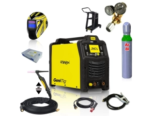 KOWAX GeniTig 220AC/DC LCD SET 6 Svařovací invertor + SAMOSTMÍVACÍ KUKLA + LAHEV ARGON + VENTIL + VOZÍK