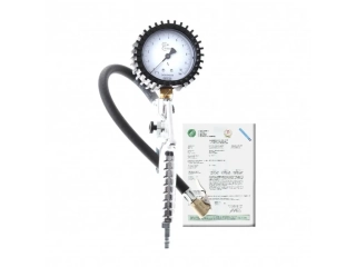 FERDUS OMG73 Pneuhustič s certifikátem 0-10 bar, manometr 63 mm, hadice 30 cm, cejchovaný