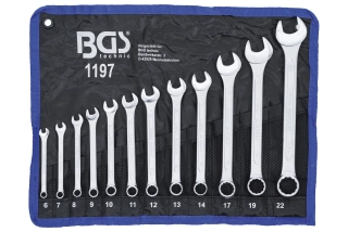 BGS 1197 Očkoploché klíče, velikosti 6-22 mm, sada 12 ks v obalu