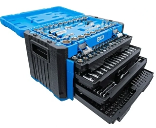 BGS 74000 Gola sada 1/4", 3/8" a 1/2", 6-hranné metrické a palcové hlavice, 300 dílů