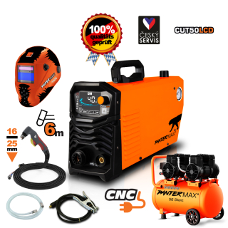 PANTERMAX CUT50LCD ruční invertorová plazmová řezačka SET2 + kompresor Airflow 56 + samostmívací kukla
